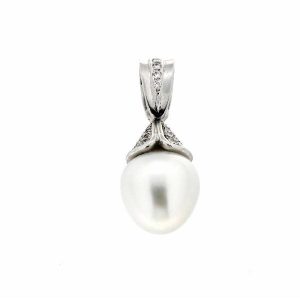 Colgante diamante y perla australiana