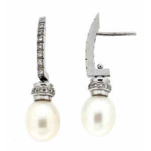 Pendientes Perla Diamantes