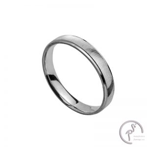 Alianza en plata 1/2 caña 3 mm Confortfit Facetada