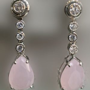 Pendientes de cuarzo rosa
