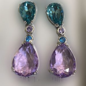 Pendientes piedras bicolor