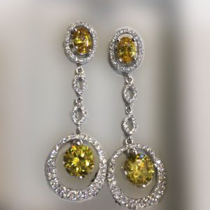 Pendientes plata con circonitas y topacio