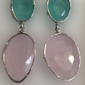 Pendientes plata bicolor